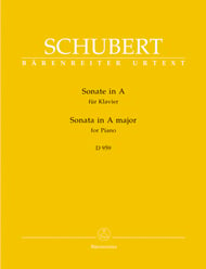 Sonata in A Major, D. 959 piano sheet music cover Thumbnail